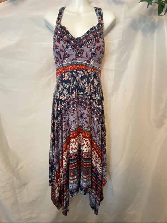 American Rag Dresses & Skirts - American Rag Bandana Print Lavender, Red and Navy Asymmetrical Hem Sundress